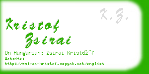 kristof zsirai business card